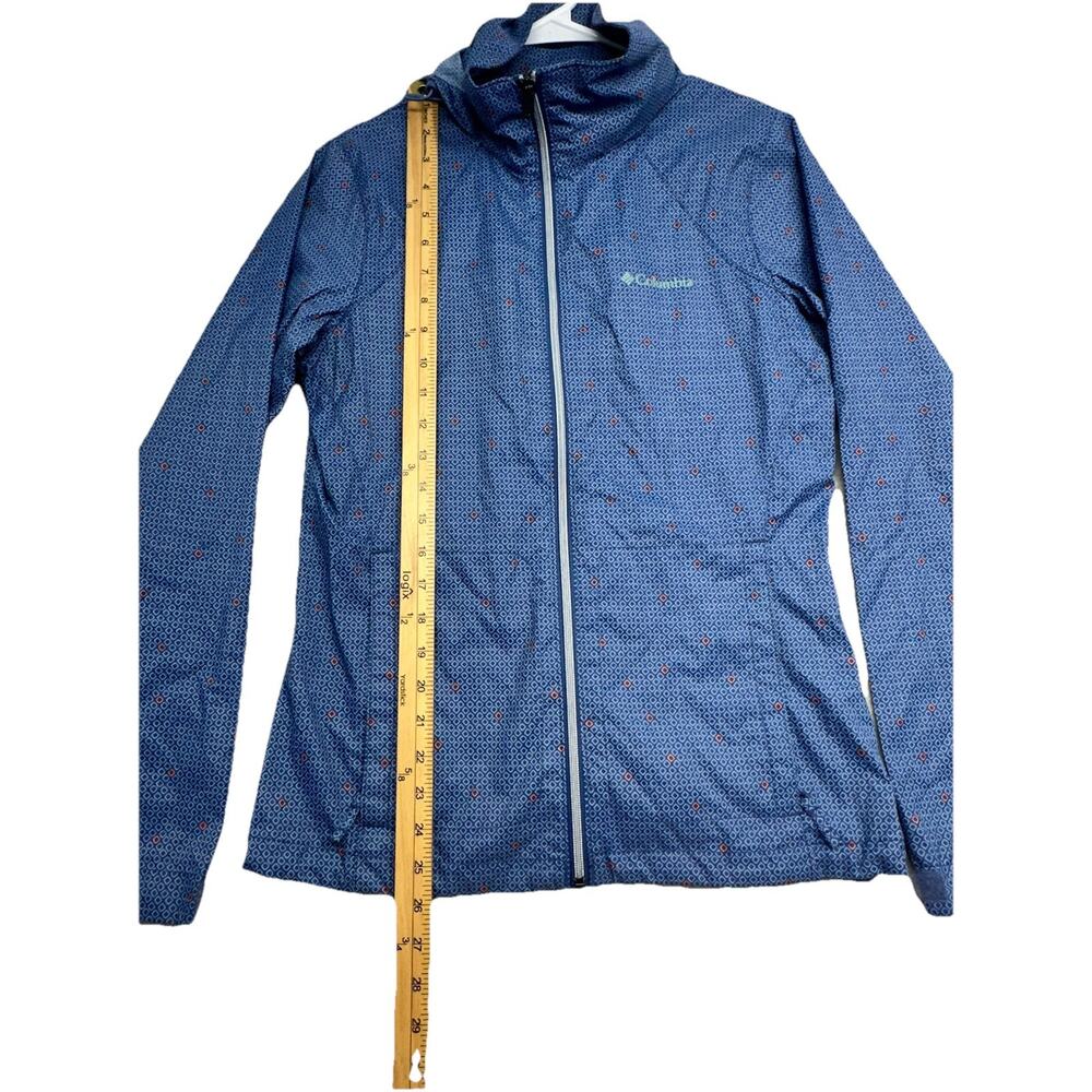 Columbia Sportswear Womens Running Jacket Size S Blue Full Zip Tuck Away Hood - Picture 6 of 12